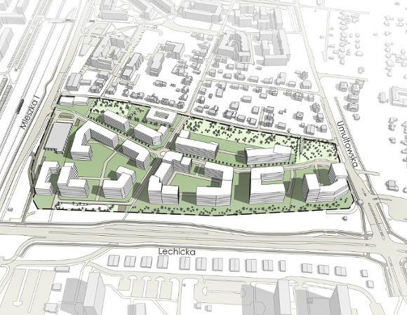 Grafika. Propozycja zagospodarowania terenu wg projektu mpzp.