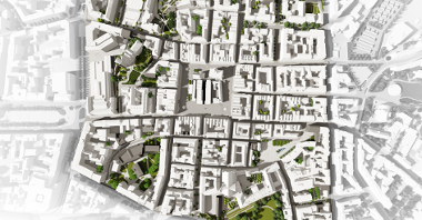 Stare Miasto - model 3D - propozycja zagospodarowania /Widok z lotu ptaka/