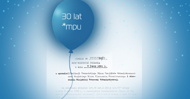 grafika sygnalizuje obchody 30-lecia MPU.