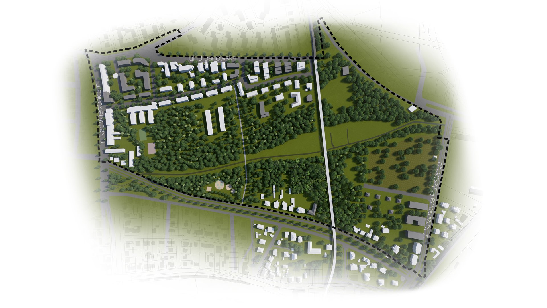 model 3D - propozycja zagospodarowania (etap: wyłożenie do publicznego wglądu) - grafika artykułu