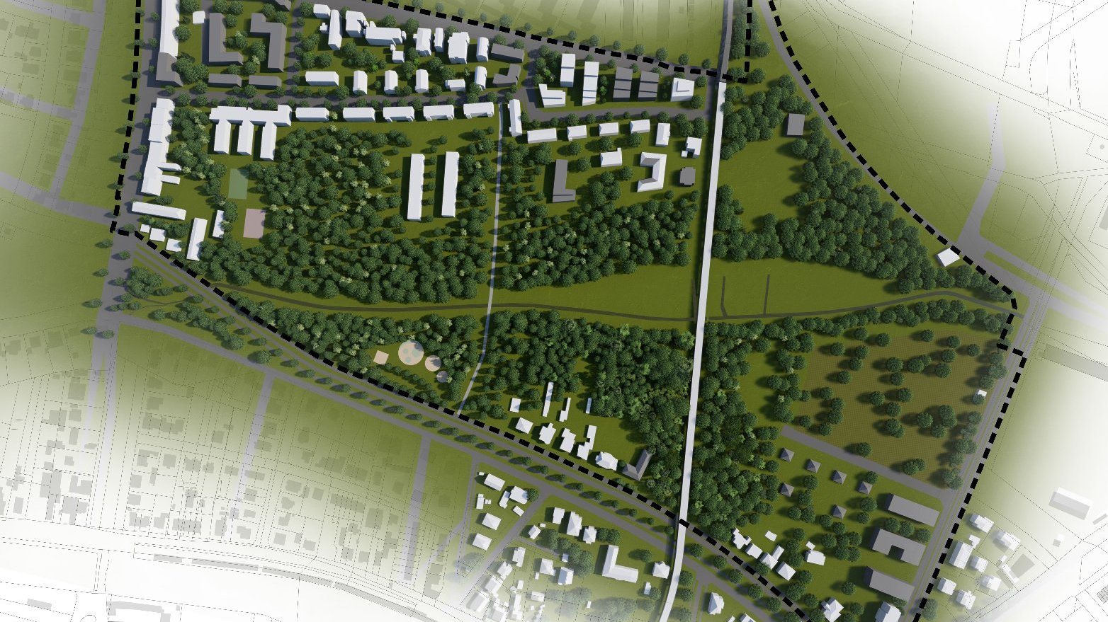 Propozycja zagospodarowania terenu według projektu mpzp (etap - IV wyłożenie do publicznego wglądu)