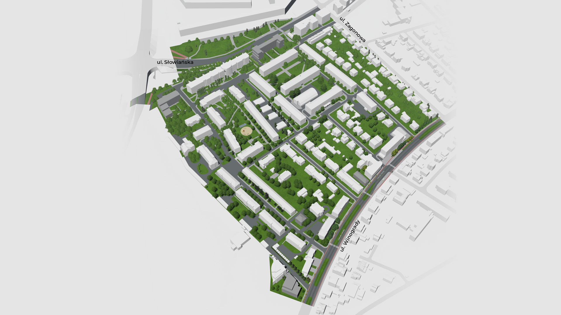 "Stare Winogrady - część zachodnia" - propozycja zagospodarowania terenu
