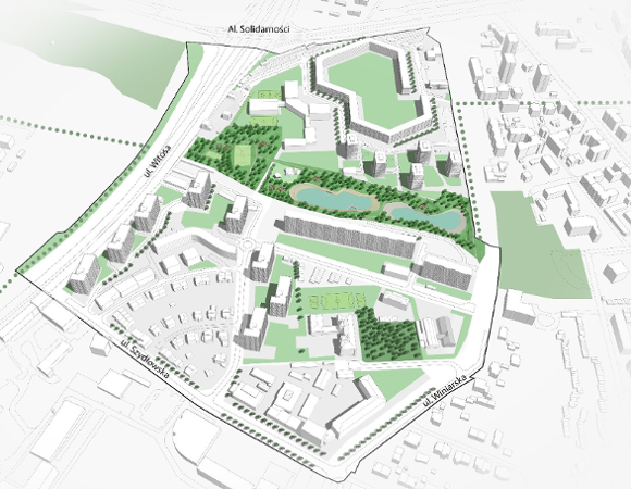 "W rejonie ulic Winiarskiej, Szydłowskiej i Witosa" - propozycja zagospodarowania terenu